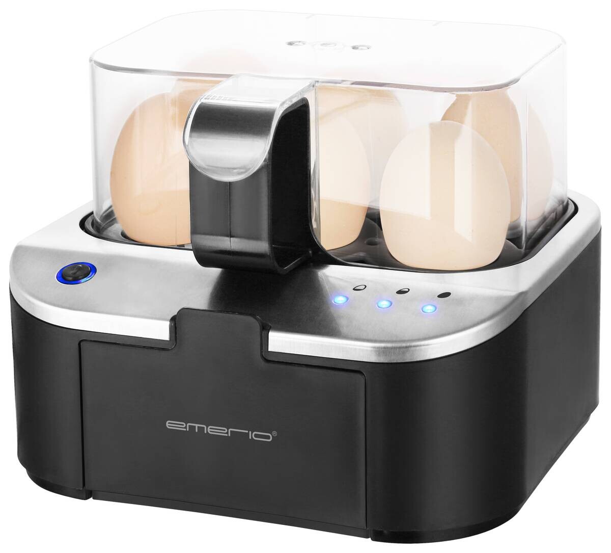 Emerio Eierkocher EB-123177.1 schwarz transparent silber Kunststoff B/H/T: ca. 17,5x15x19 cm