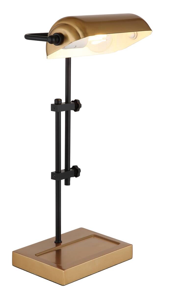 GLOBO Tischleuchte Marid gold schwarz Metall B/H/L: ca. 18,2x41x26,5 cm E27 1 Brennstellen