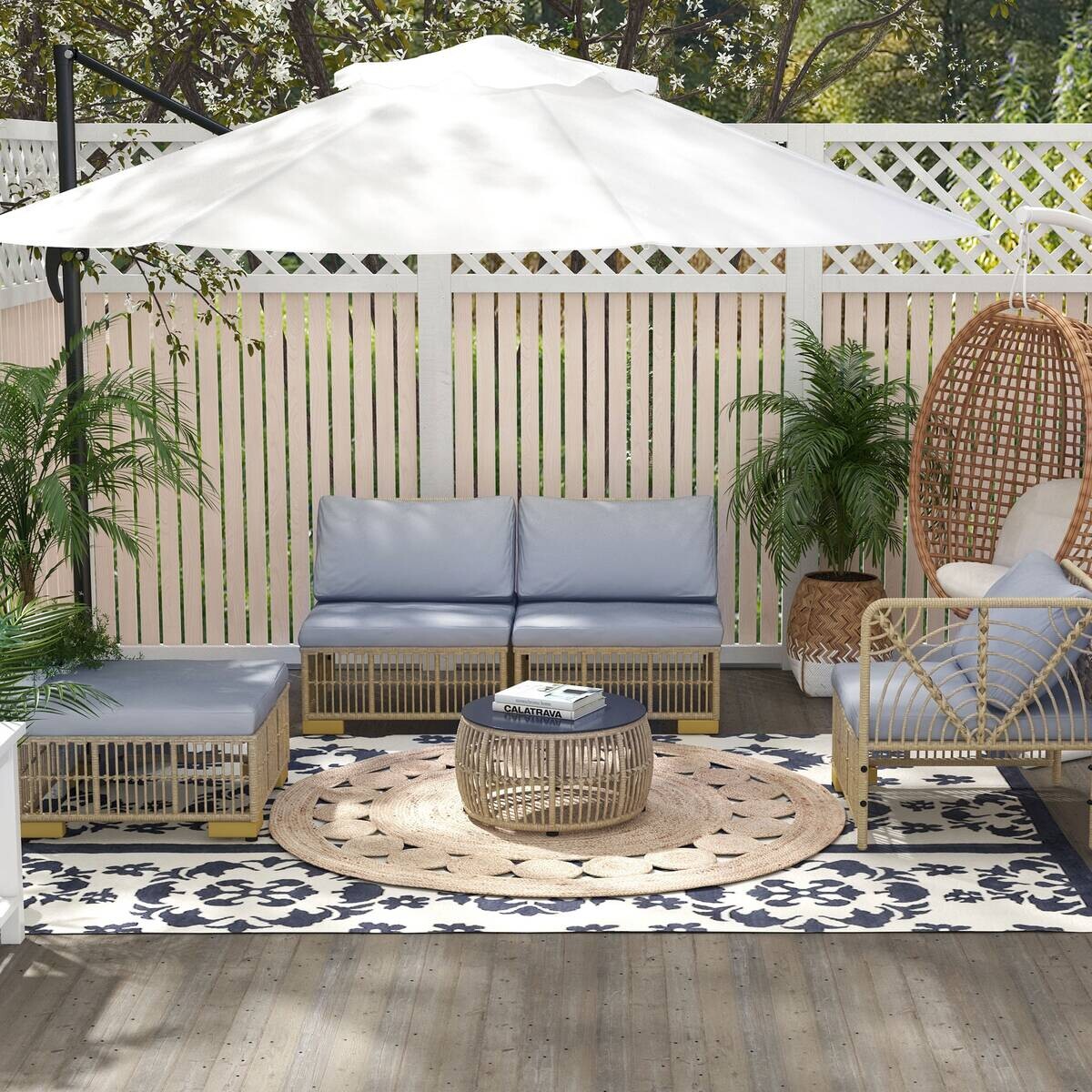Outsunny Sitzgruppe grau Polyester B/H/L: ca. 73x73x73 cm