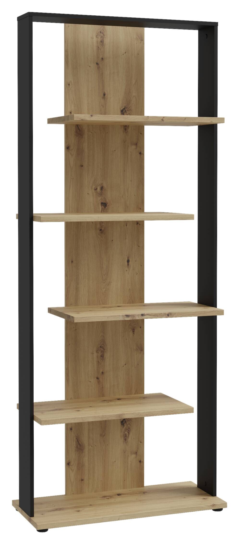 Regal Eiche Artisan Nachbildung schwarz B/H/T: ca. 80x198x35 cm