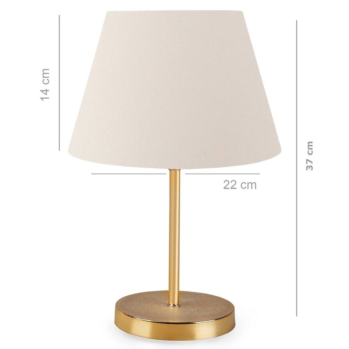 Opviq Tischleuchte creme Metall PVC B/H/L: ca. 22x37x22 cm E27 1 Brennstellen