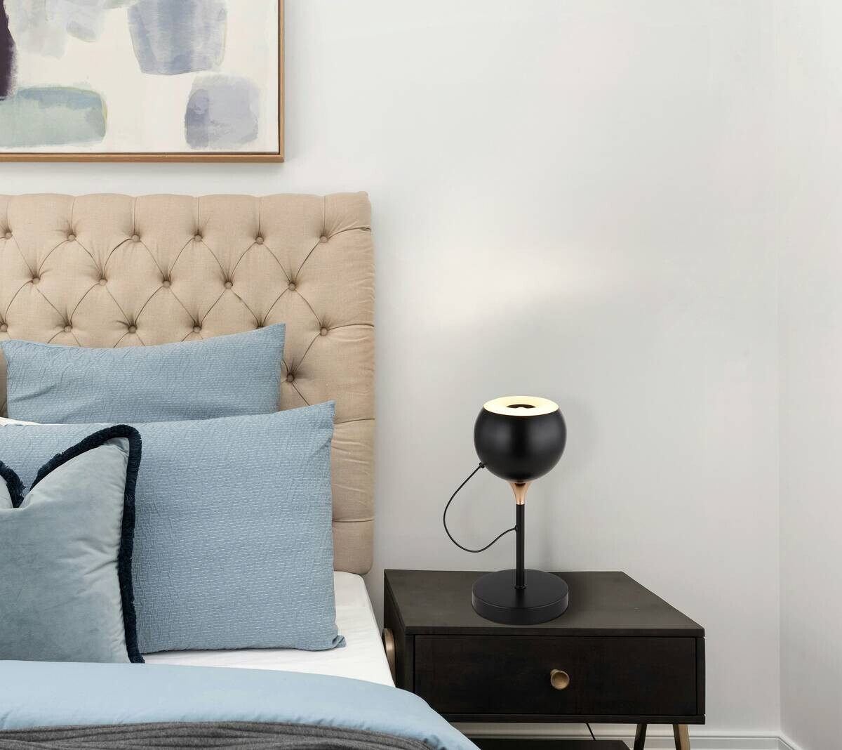 GLOBO Tischleuchte mattschwarz gold Metall H/D: ca. 28,5x13 cm 1 Brennstellen