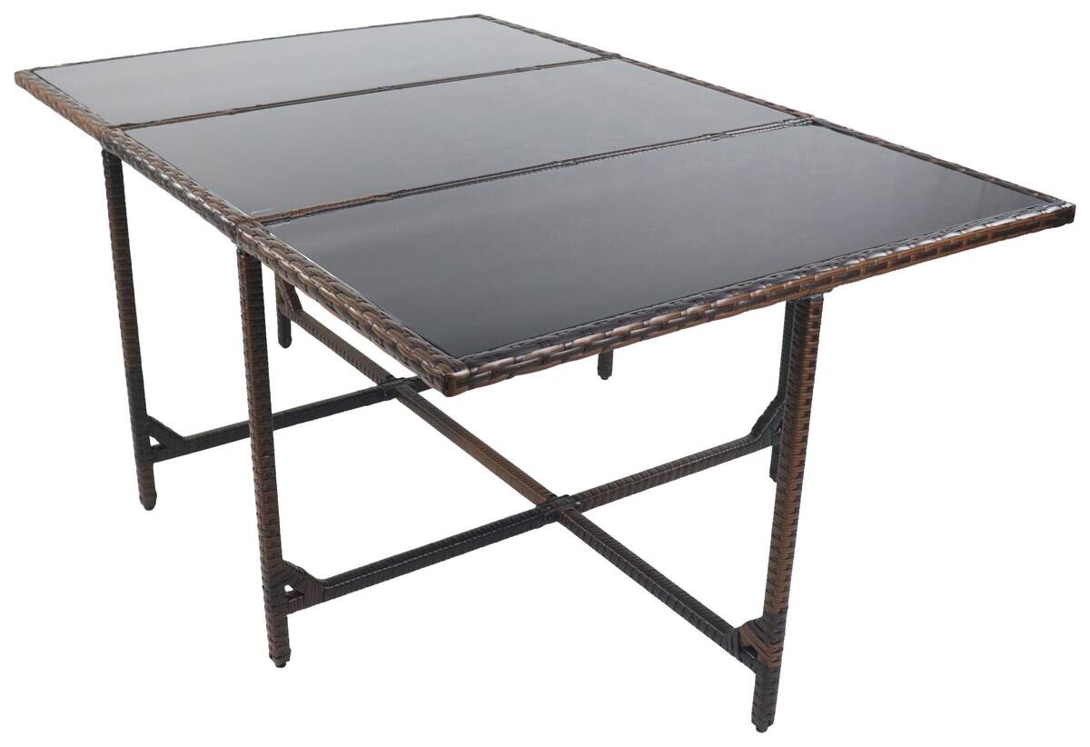 VCM Gartentisch Raloso braun Rattan B/H/L: ca. 170x74x110 cm