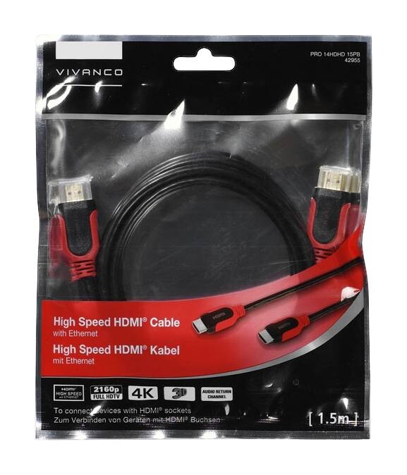 Vivanco HDMI-Kabel schwarz rot