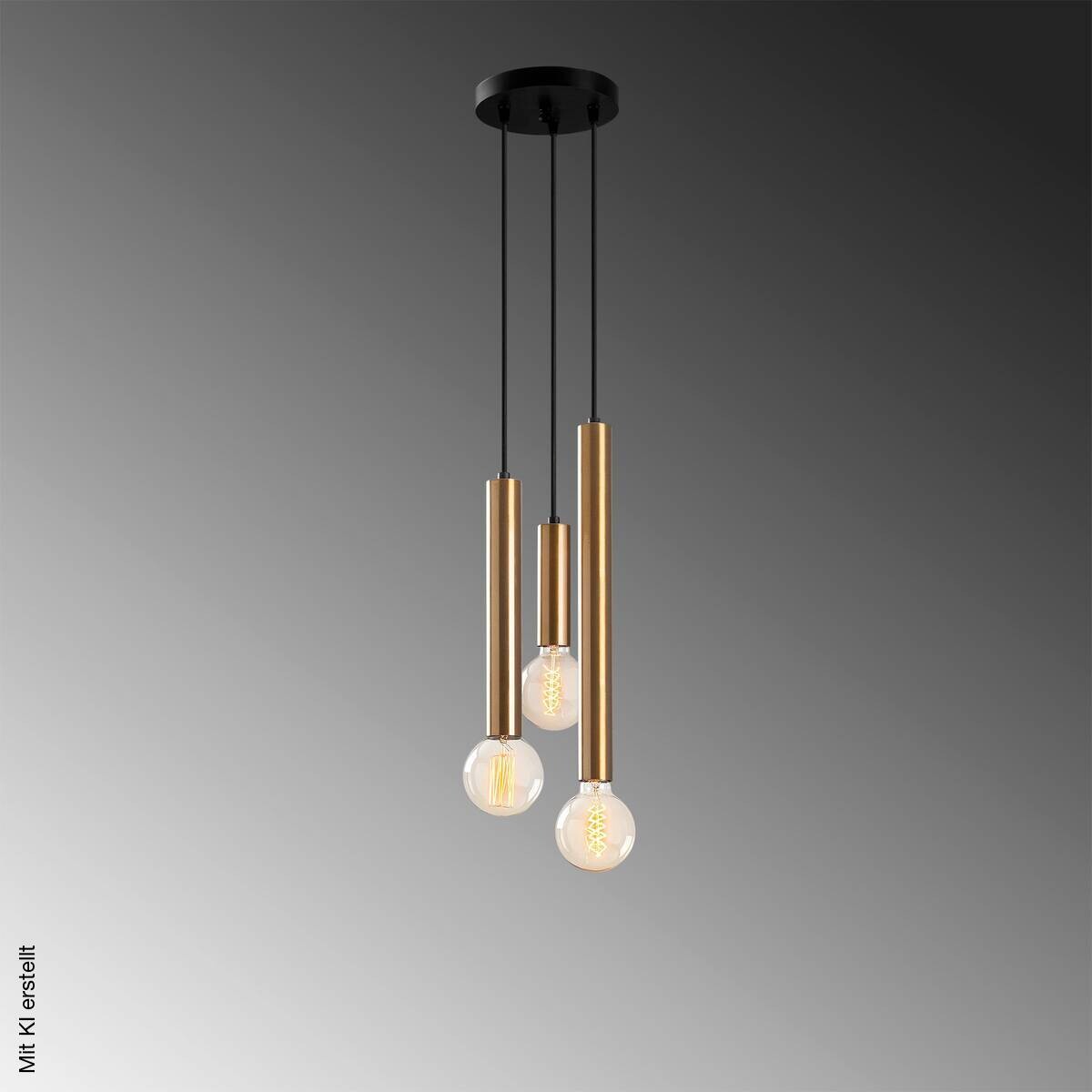 Opviq Pendelleuchte bronze B/H/T: ca. 22x146x22 cm E27 3 Brennstellen