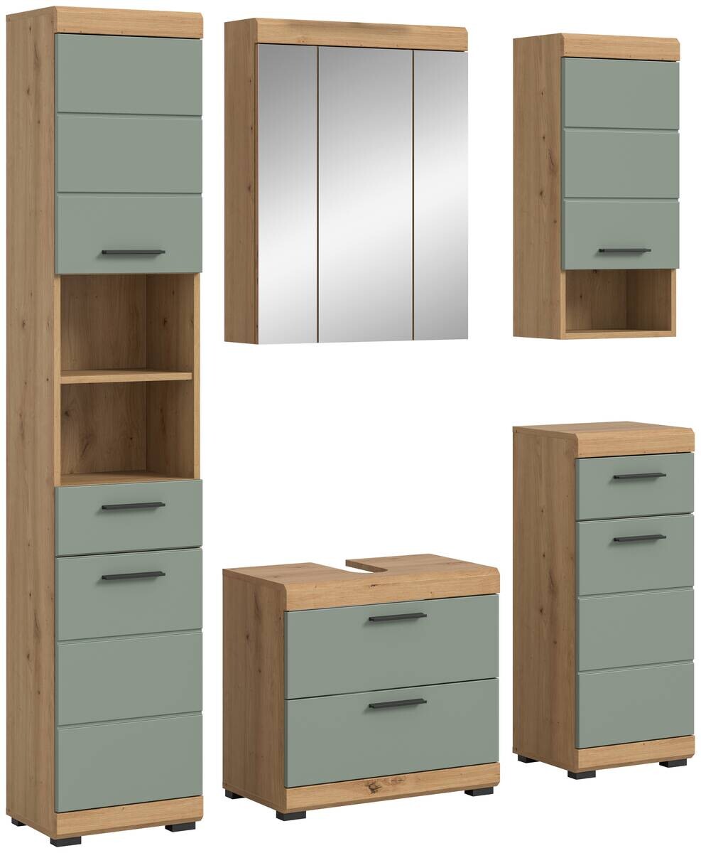 Badezimmer-Set Scout Eiche Artisan Nachbildung salbei Nachbildung B/H/T: ca. 164x191x37 cm