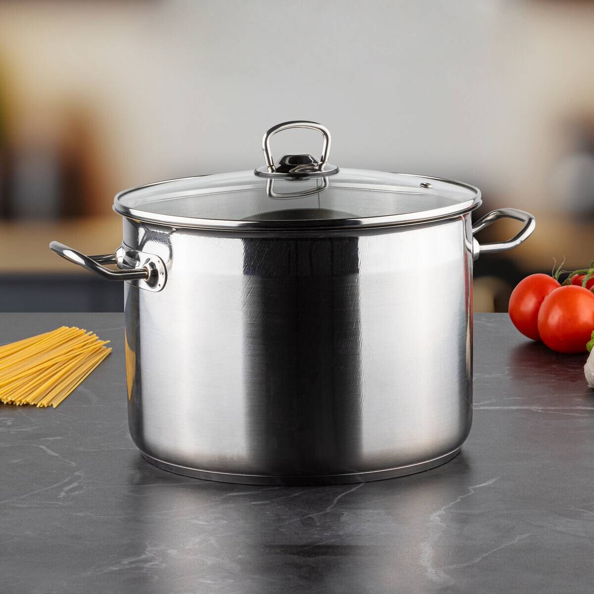 Großraumtopf silber Edelstahl