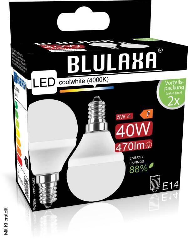 Blulaxa LED-Leuchtmittel 49794 2er Pack E14