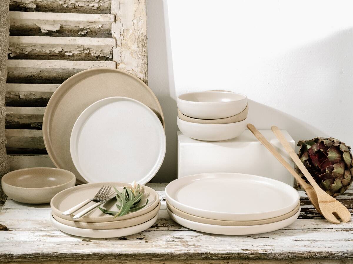 CreaTable Tafelservice Uno Toscana mehrfarbig Steinzeug 12 tlg.