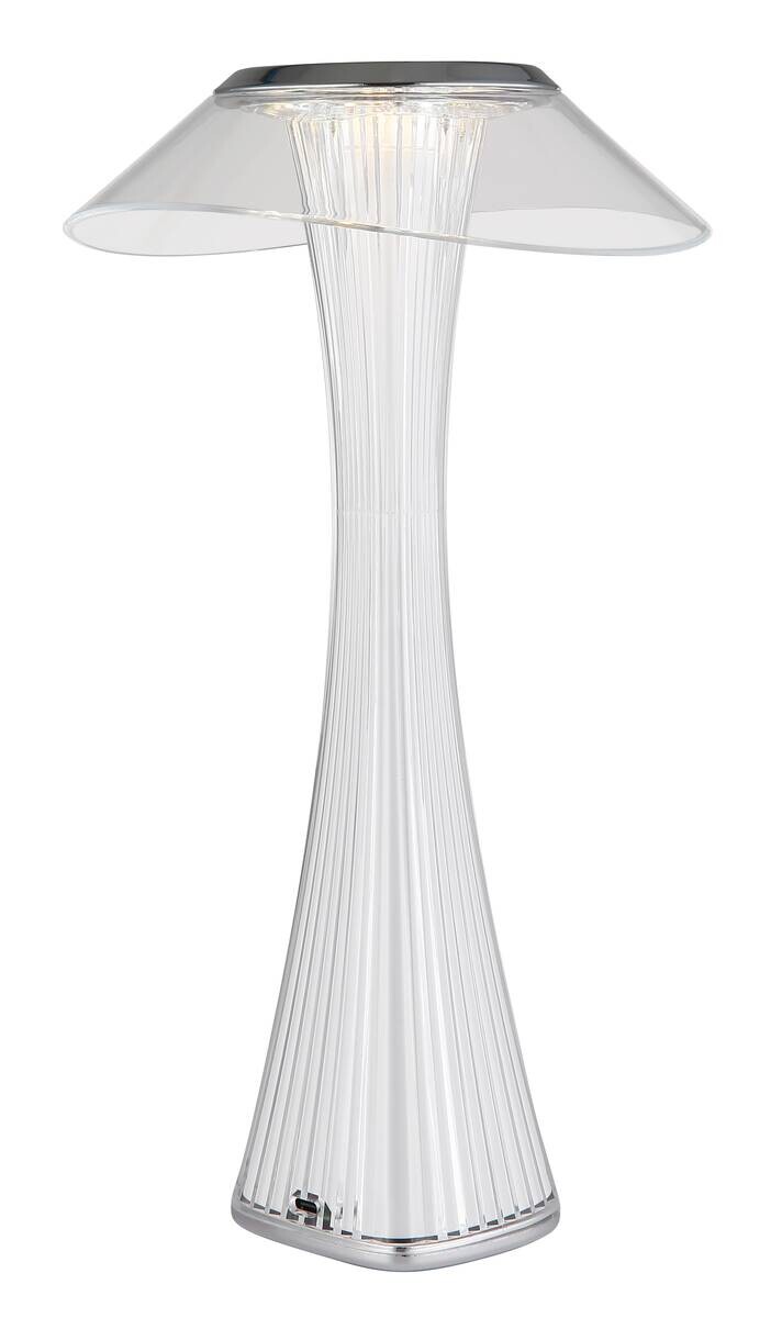 GLOBO Tischleuchte weiß klar Chrom Acryl Kunststoff H/D: ca. 27,4x15,1 cm 1 Brennstellen
