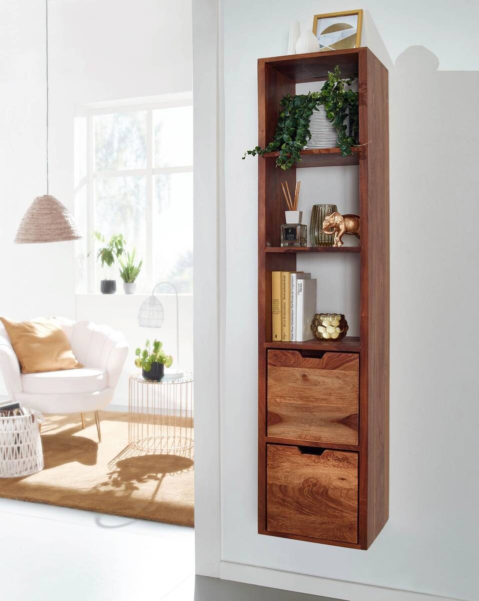 Wandregal rosenholz Holz B/H/T: ca. 35x150x30 cm