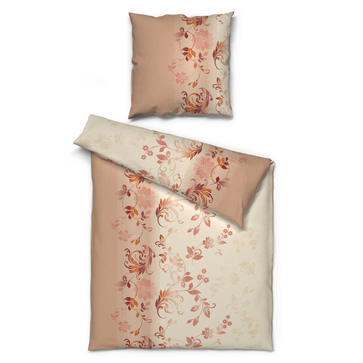 Sensation Baumwoll Bettwäsche Cotton touch apricot creme 48% Polyester, 52% Baumwolle B/L: ca. 135x200 cm