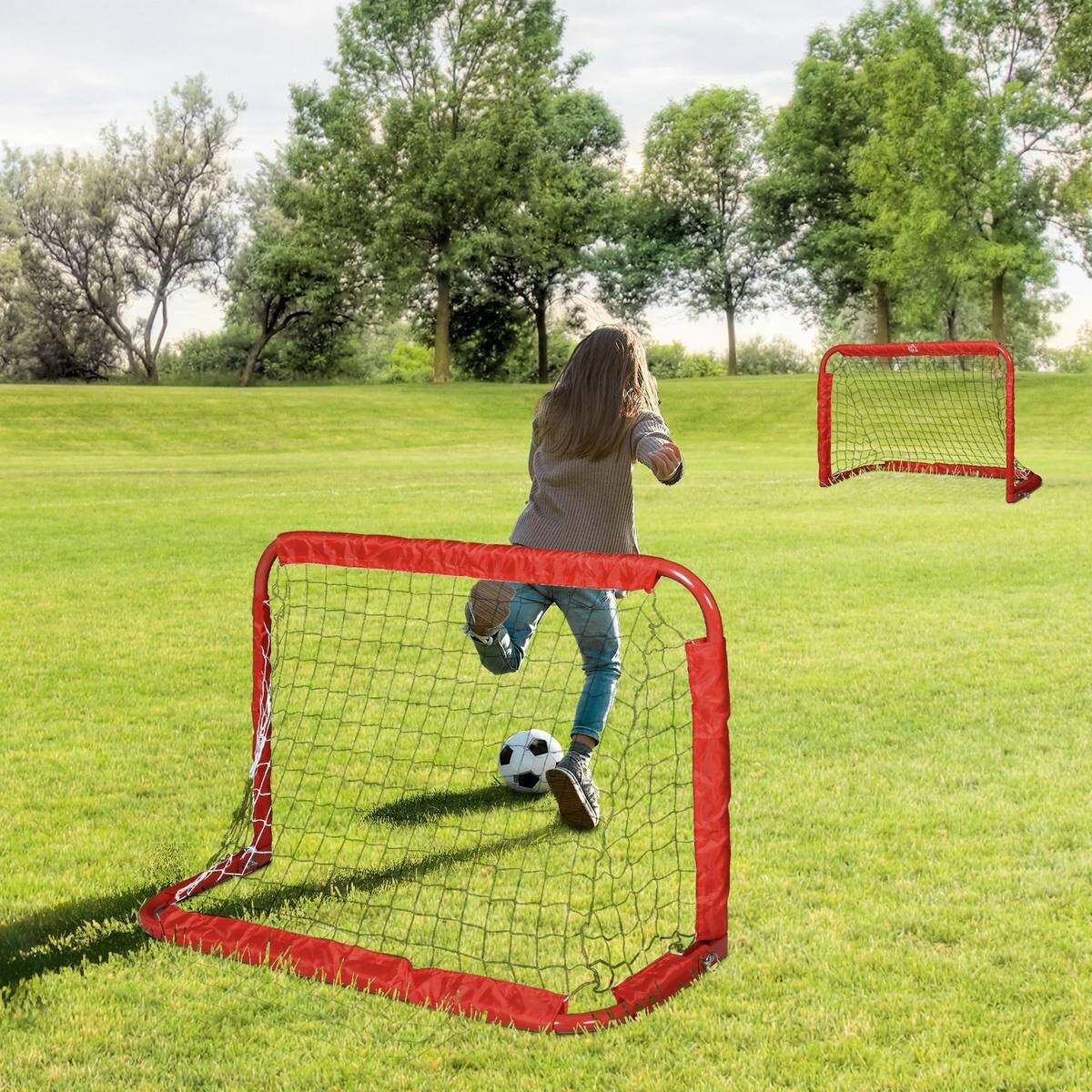 HOMCOM Fußballtor rot B/H/T: ca. 90x60x36 cm