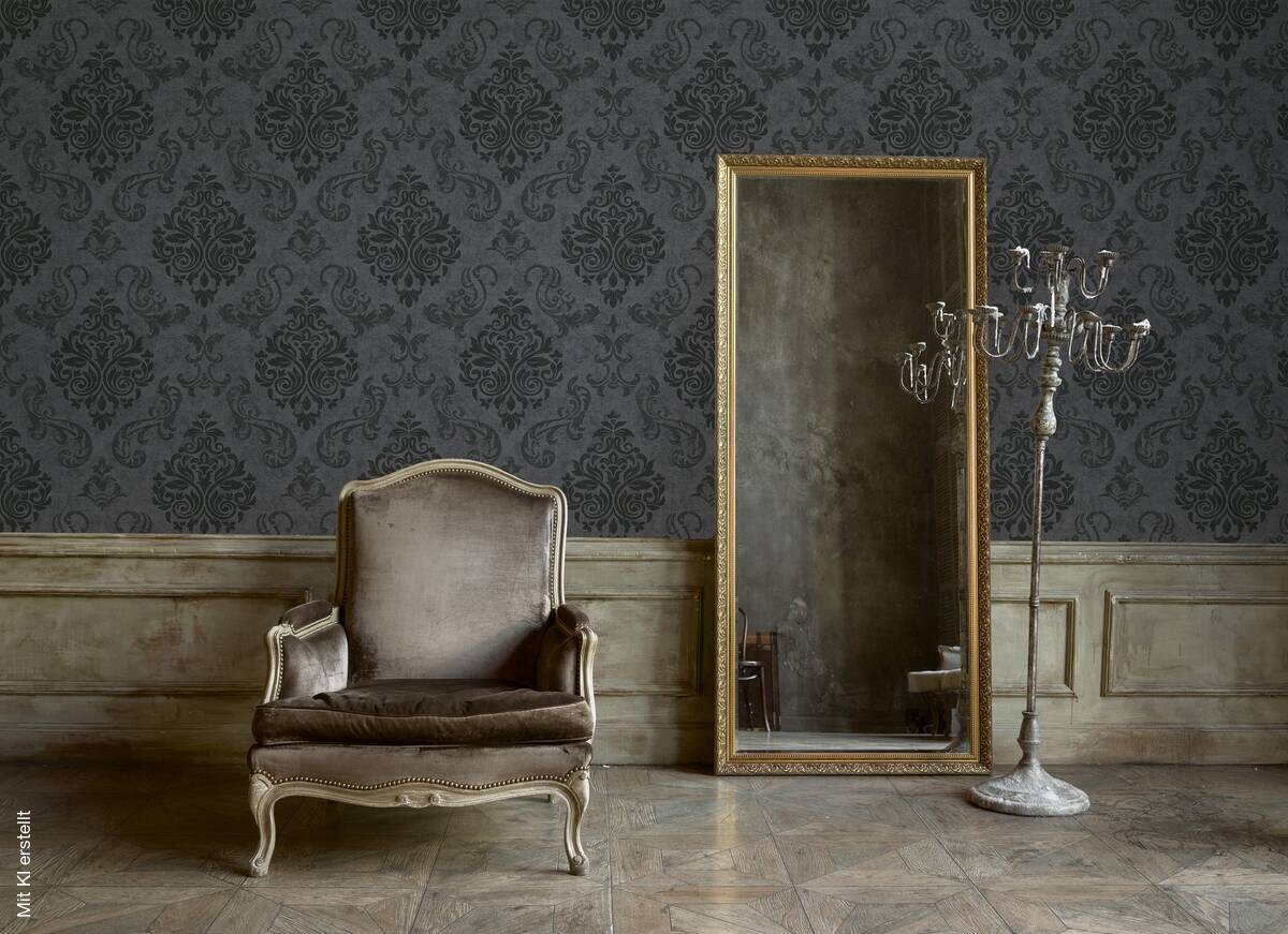 A.S.Creation Vliestapete Memory 3 Barock schwarz B/L: ca. 53x1005 cm