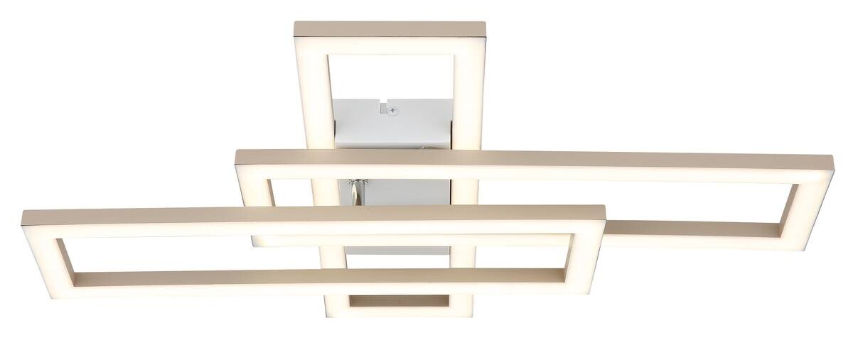 GLOBO Deckenleuchte Opal sand weiß Kunststoff B/H/L: ca. 40x7,5x55 cm 1 Brennstellen