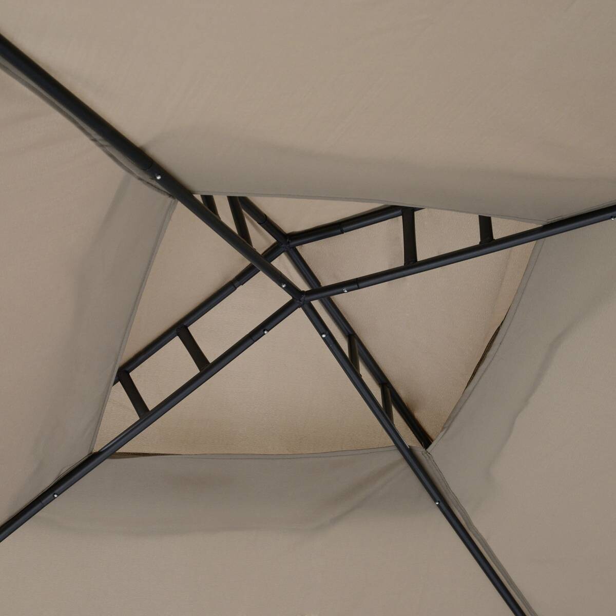 Outsunny Gartenpavillon beige Metall B/H/L: ca. 295x263x295 cm