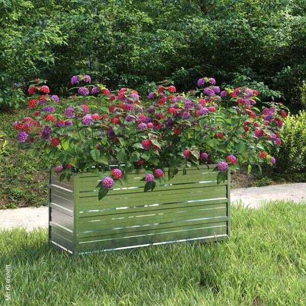 Garten-Hochbeet silber Stahl B/H/L: ca. 40x45x100 cm