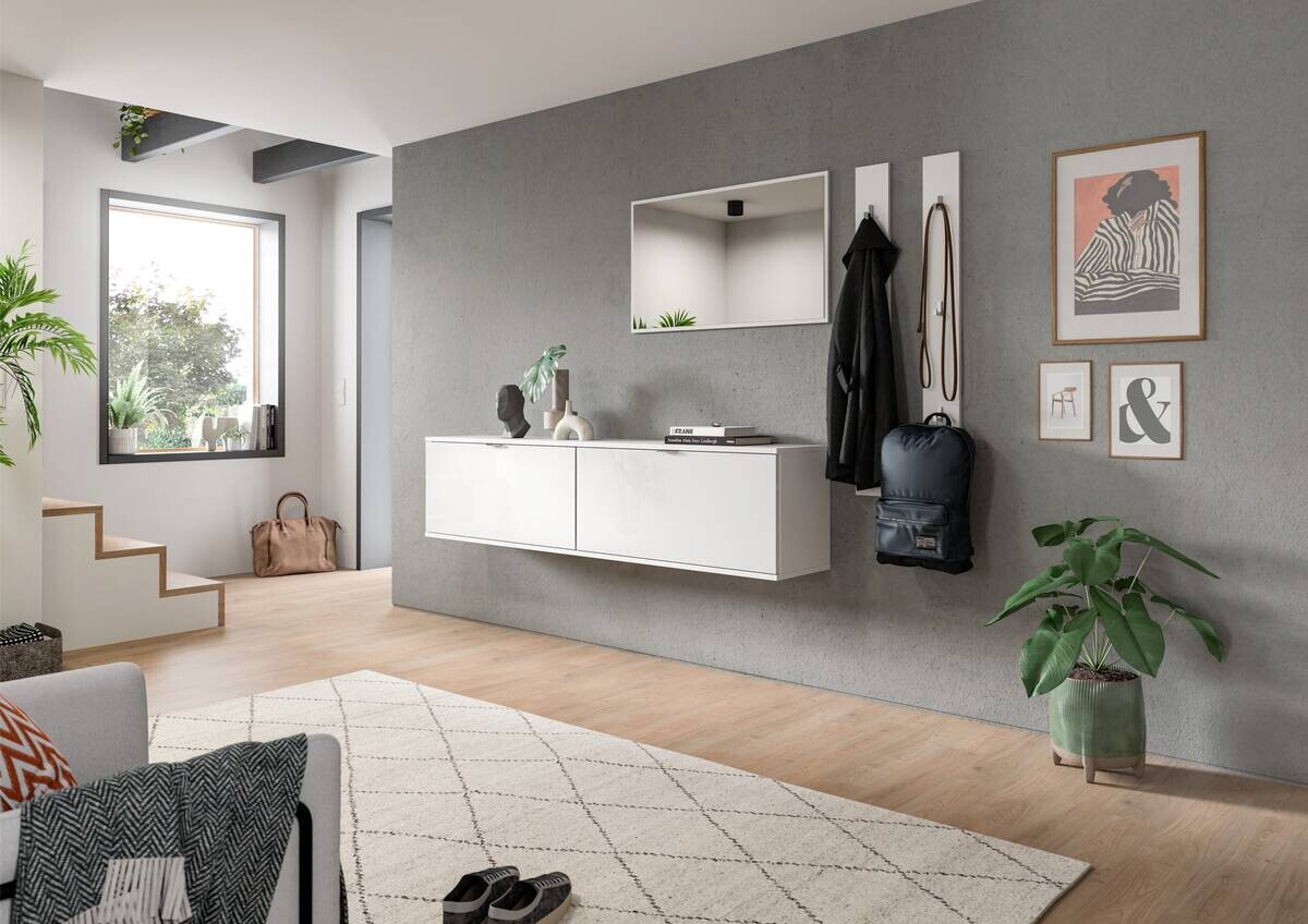 Garderobenpaneel PROJEKT X weiß weiß Hochglanz B/H/T: ca. 13x115x3 cm