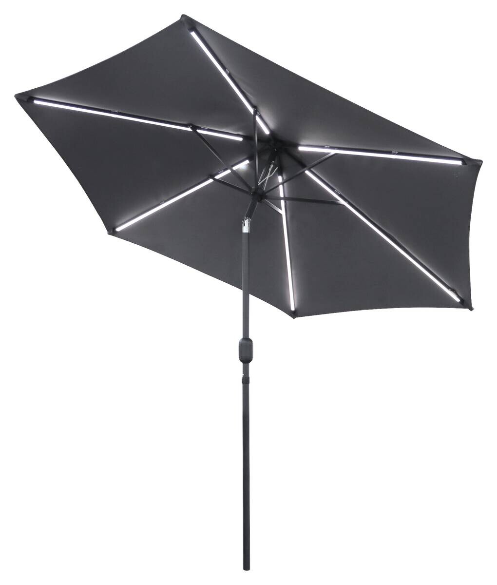 POCOline Sonnenschirm grau Stahl H/D: ca. 236x270 cm