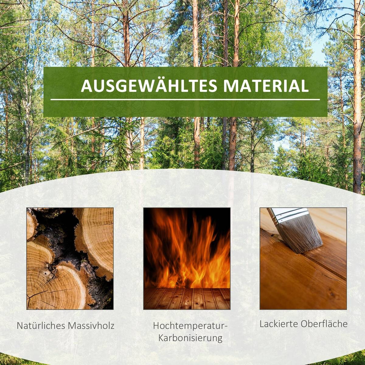 Outsunny Blumenständer braun Holz B/H/L: ca. 28x96,5x95 cm