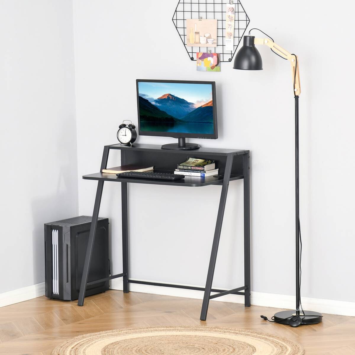 Schreibtisch 836-055BK schwarz B/H/T: ca. 84x85x45 cm