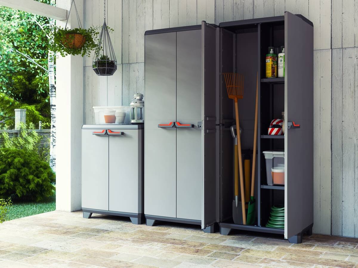 Keter Kunststoffschrank Stilo grau Kunststoff B/H/T: ca. 68x173x39 cm