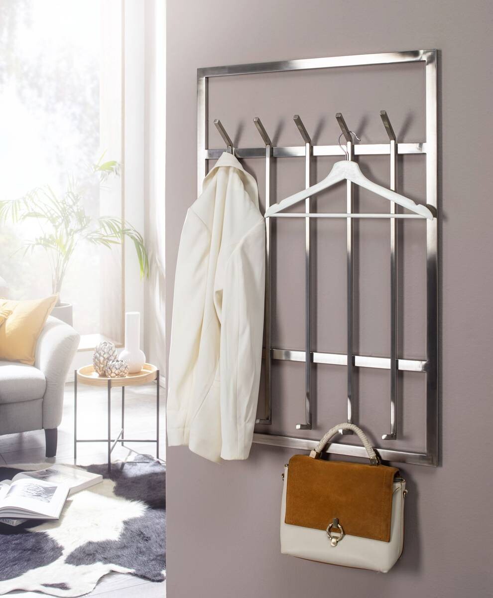 Garderobe silber B/H/T: ca. 60x100x7,5 cm