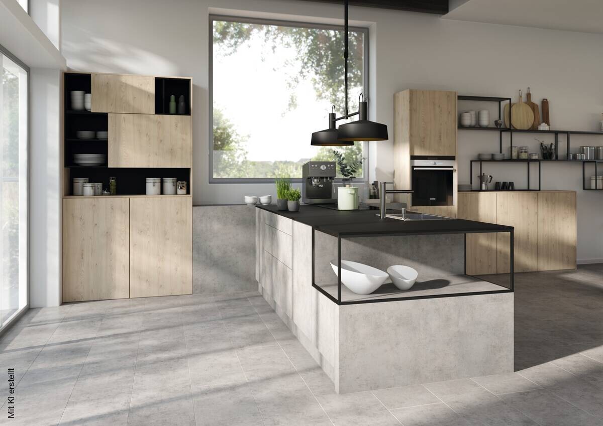 Laminatboden Fliese grau ca. 2,5349m² im Paket B/L: ca. 34x130,5 cm pro Paket