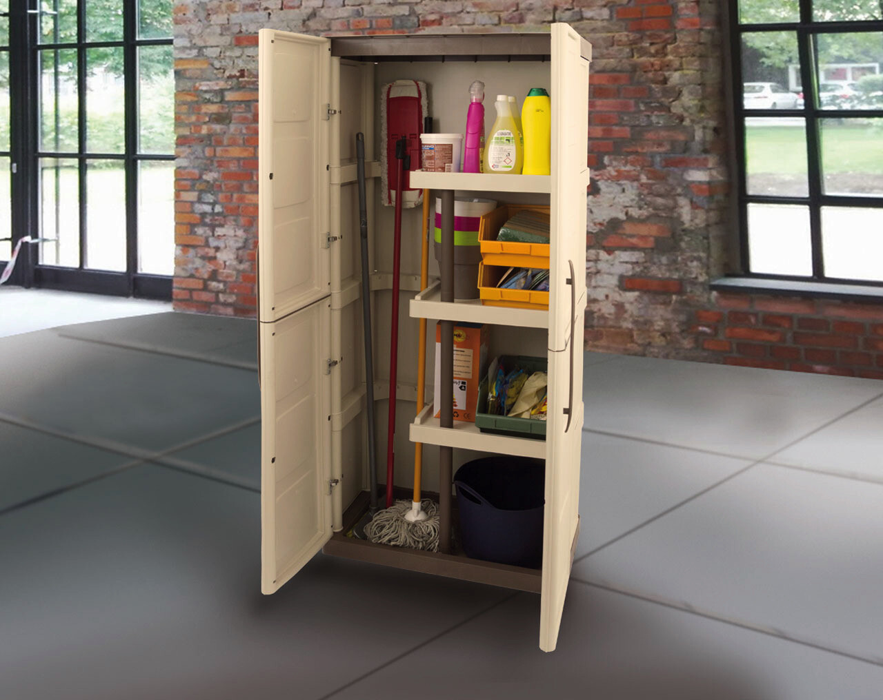 ArtPlast Kunststoffschrank Steel taupe Kunststoff B/H/T: ca. 70x165,5x39 cm