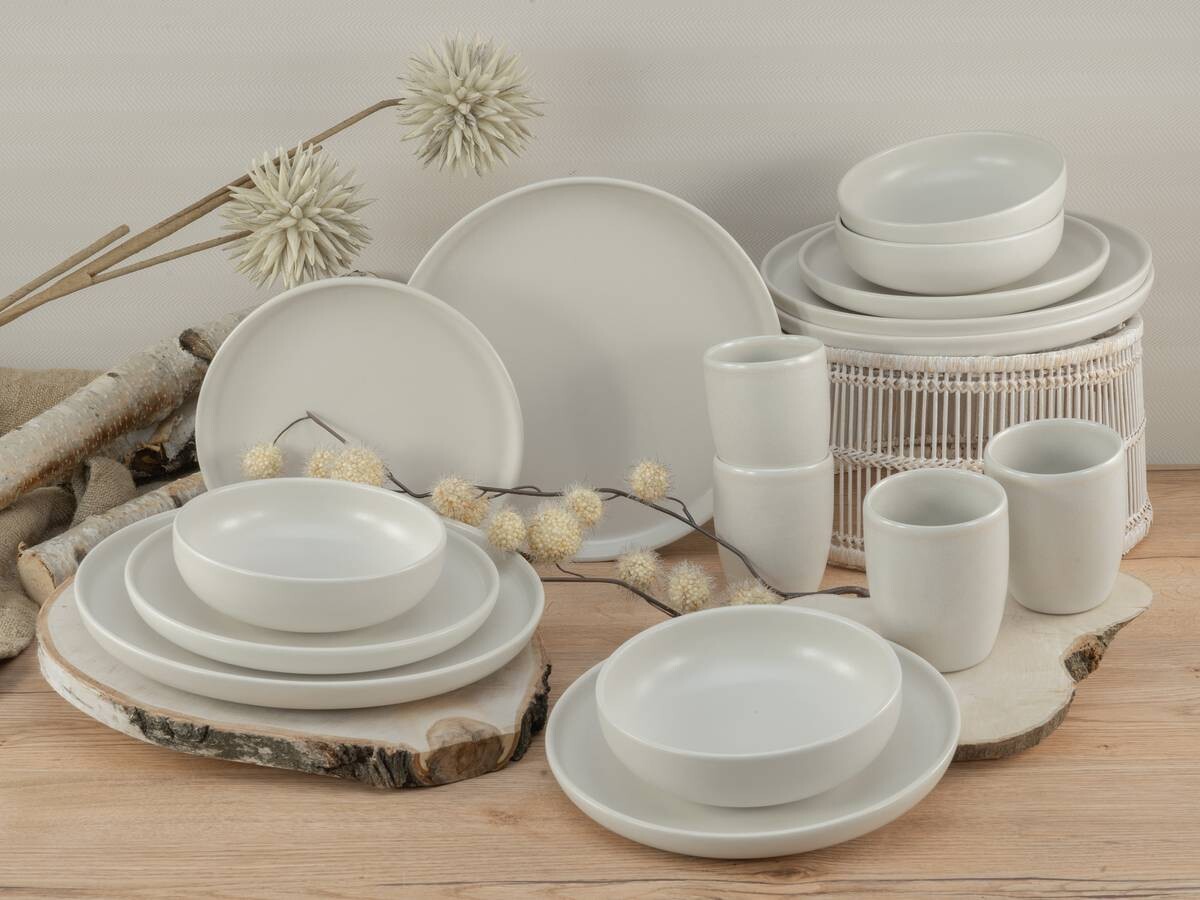 CreaTable Kombiservice Uno offwhite Steinzeug 16 tlg.