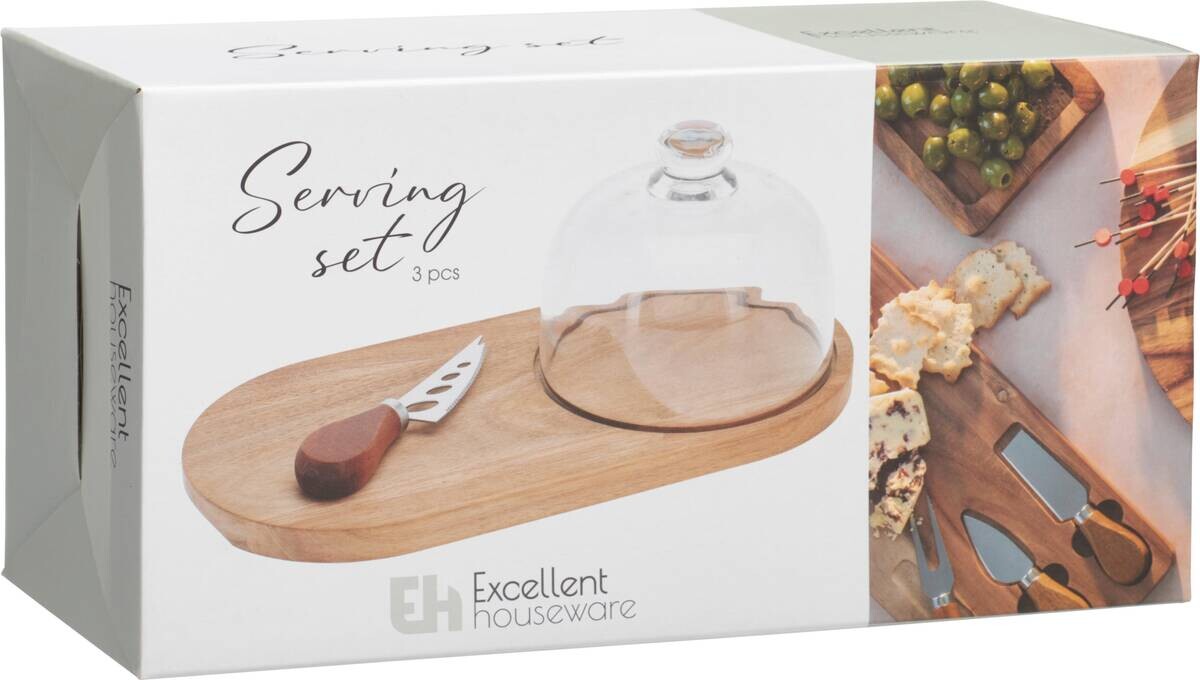 Servierset schwarz Edelstahl B/H/L: ca. 31x15x15,5 cm