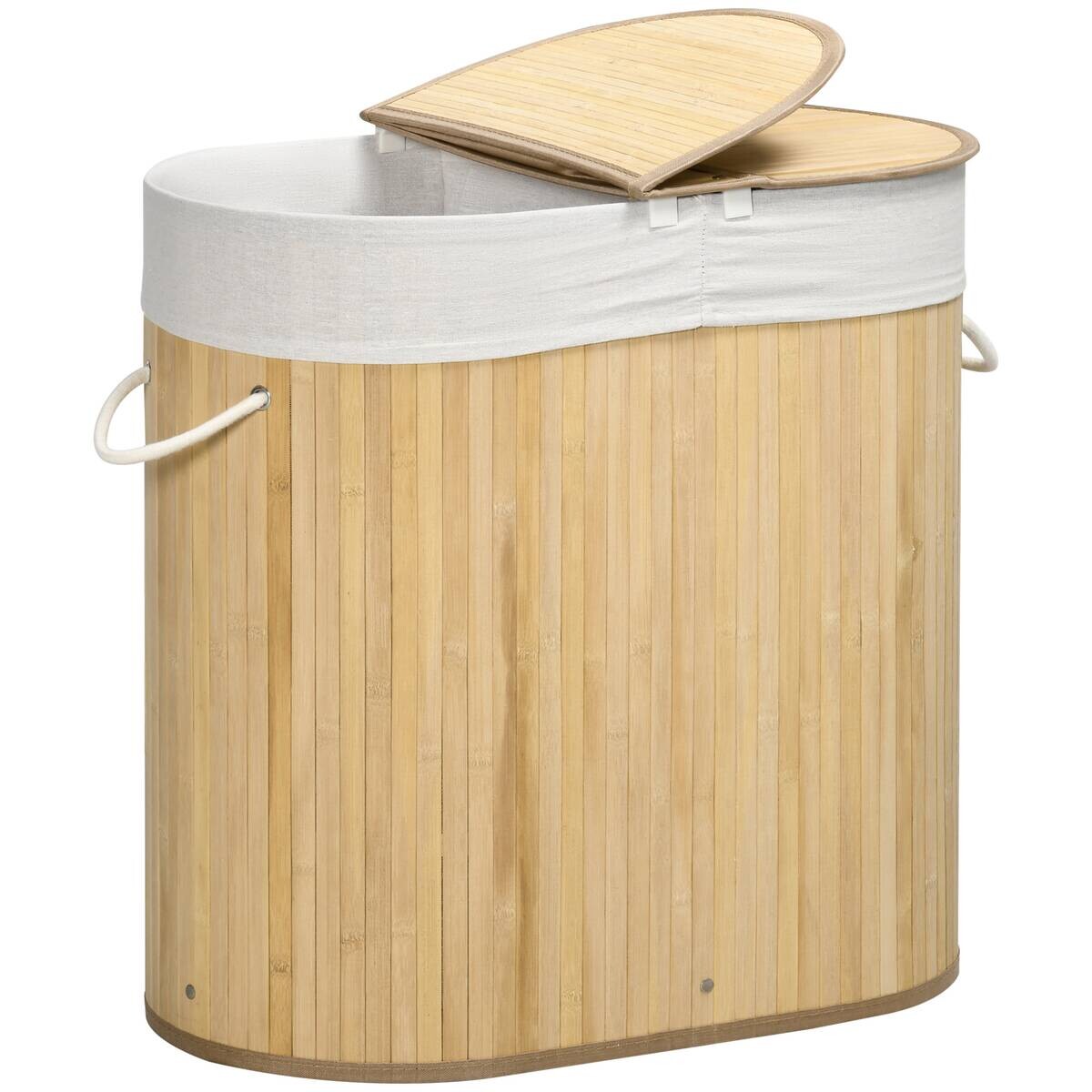 HOMCOM Wäschekorb natur Polypropylen B/H/L: ca. 37x62,5x60,5 cm