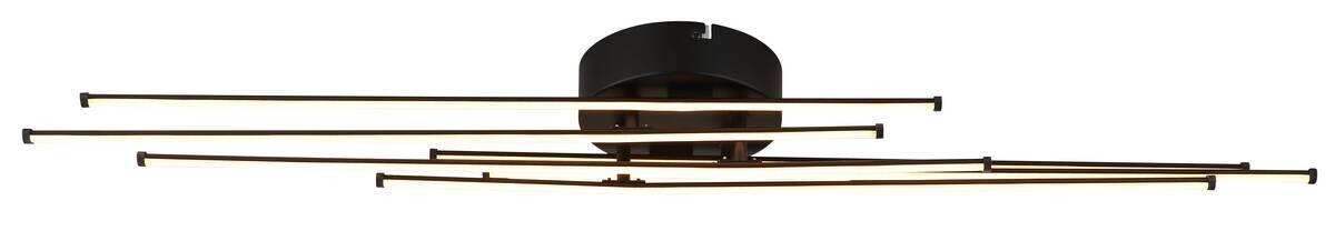 GLOBO LED-Deckenleuchte mattschwarz Opal Kunststoff Metall H/D: ca. 7,7x80 cm 1 Brennstellen