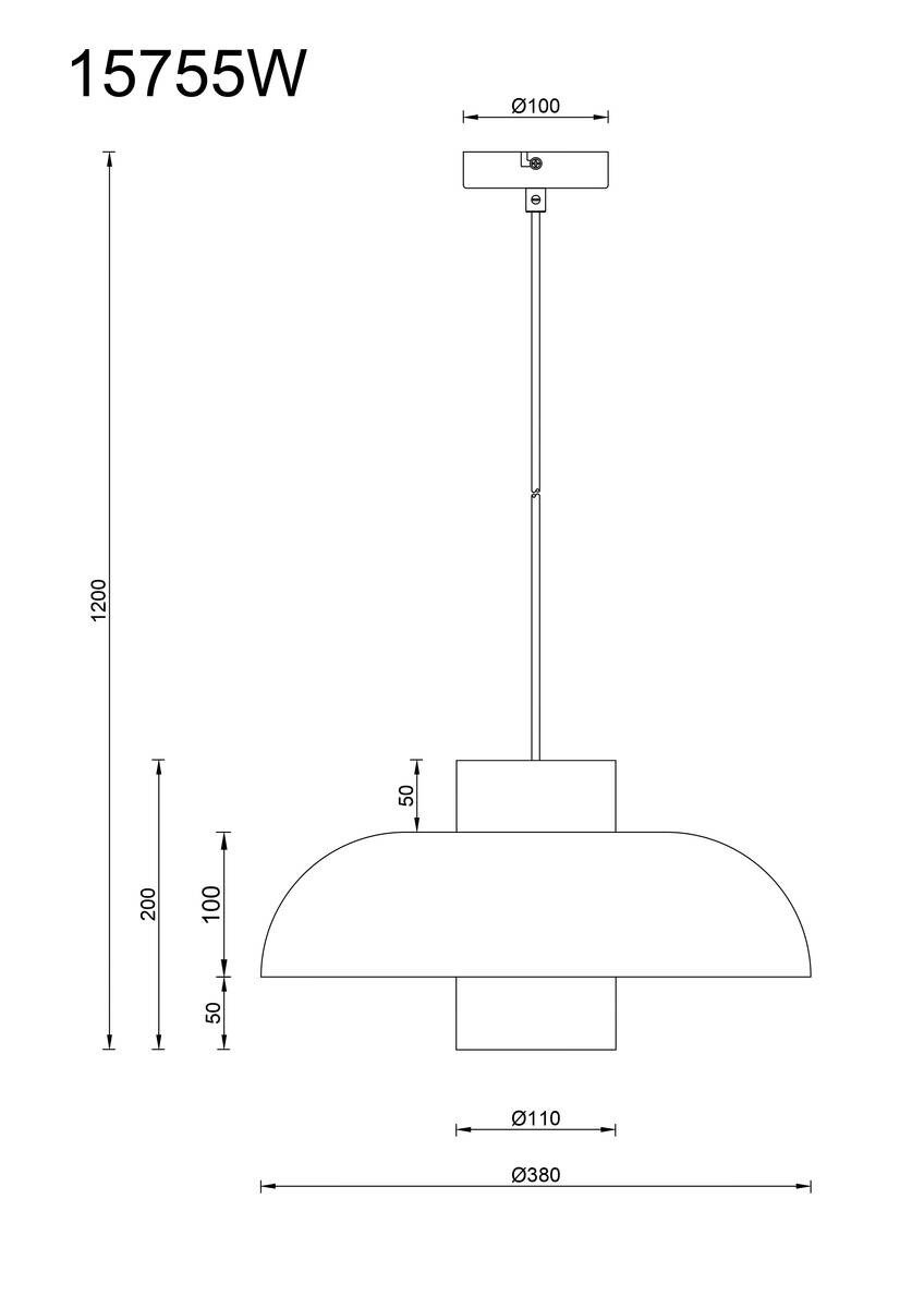 GLOBO Pendelleuchte LOWE weiß Metall H/D: ca. 120x38 cm E27 1 Brennstellen