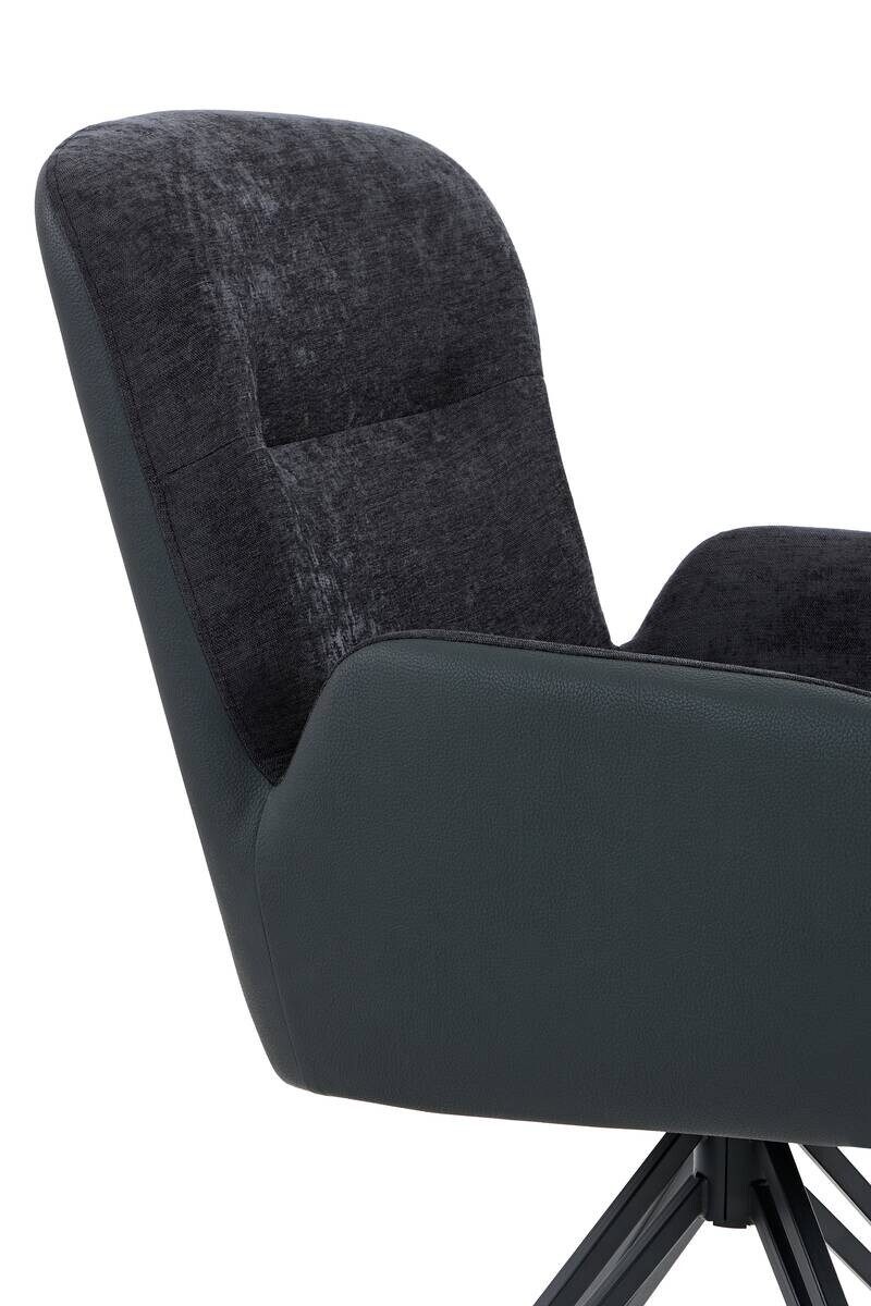 Drehstuhl Milazzo schwarz Kunstleder Webstoff B/H/T: ca. 60x92x68 cm