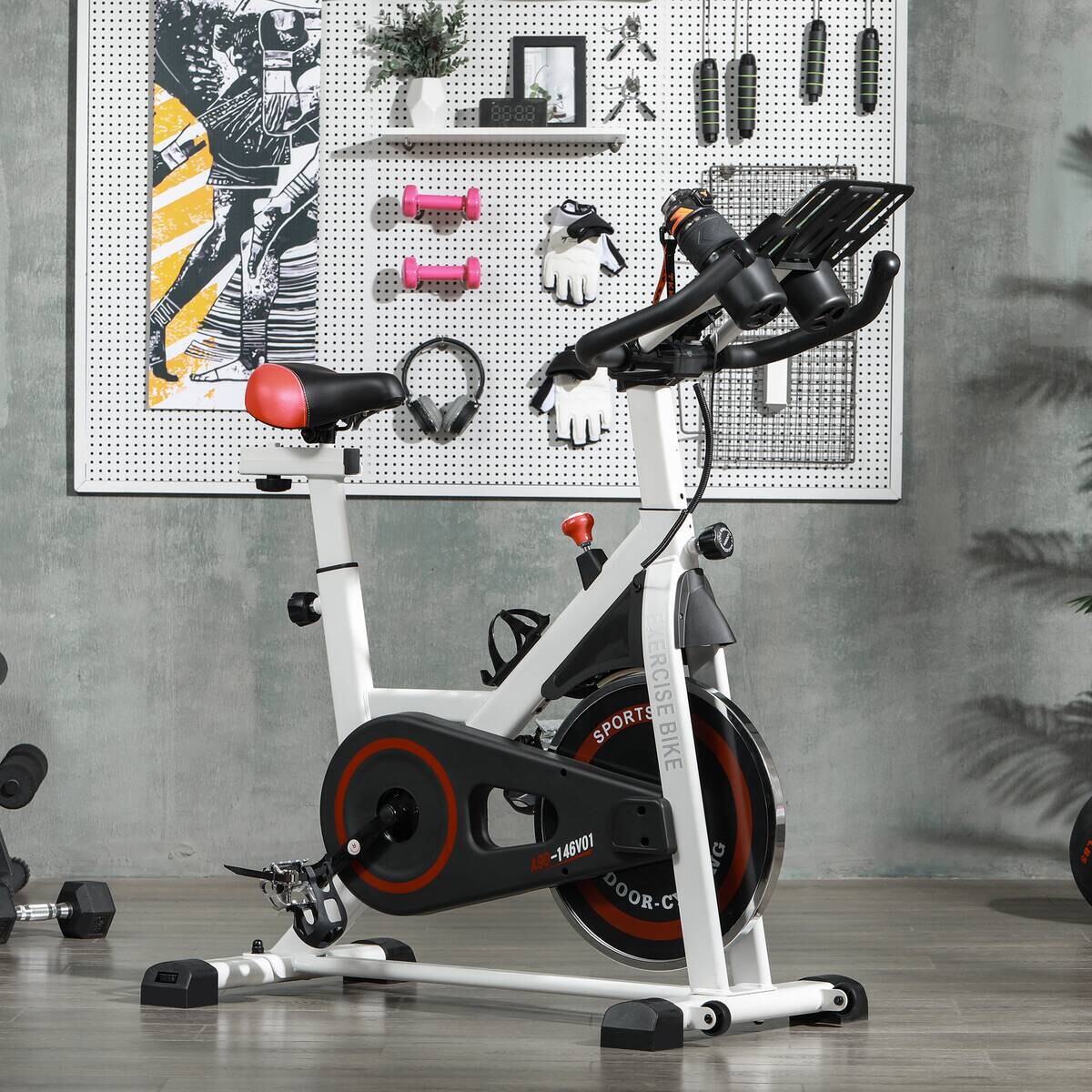 HOMCOM Ergometer schwarz Stahl B/H/L: ca. 53x114x103 cm