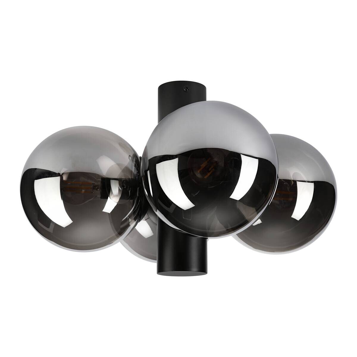 Lamkur Spots schwarz Stahl Glas B/H/L: ca. 37x23x37 cm E14 4 Brennstellen