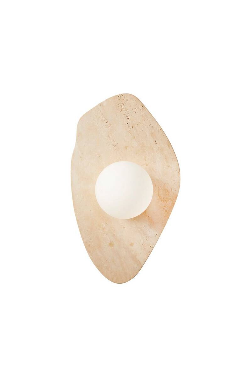 Wandleuchte beige weiß Glas B/H/L/D: ca. 10x42x10x10 cm G9 1 Brennstellen