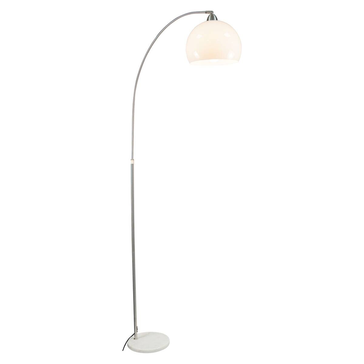 POCOline Bogenleuchte Arco weiß nickel Metall Kunststoff H: ca. 208 cm E27 1 Brennstellen