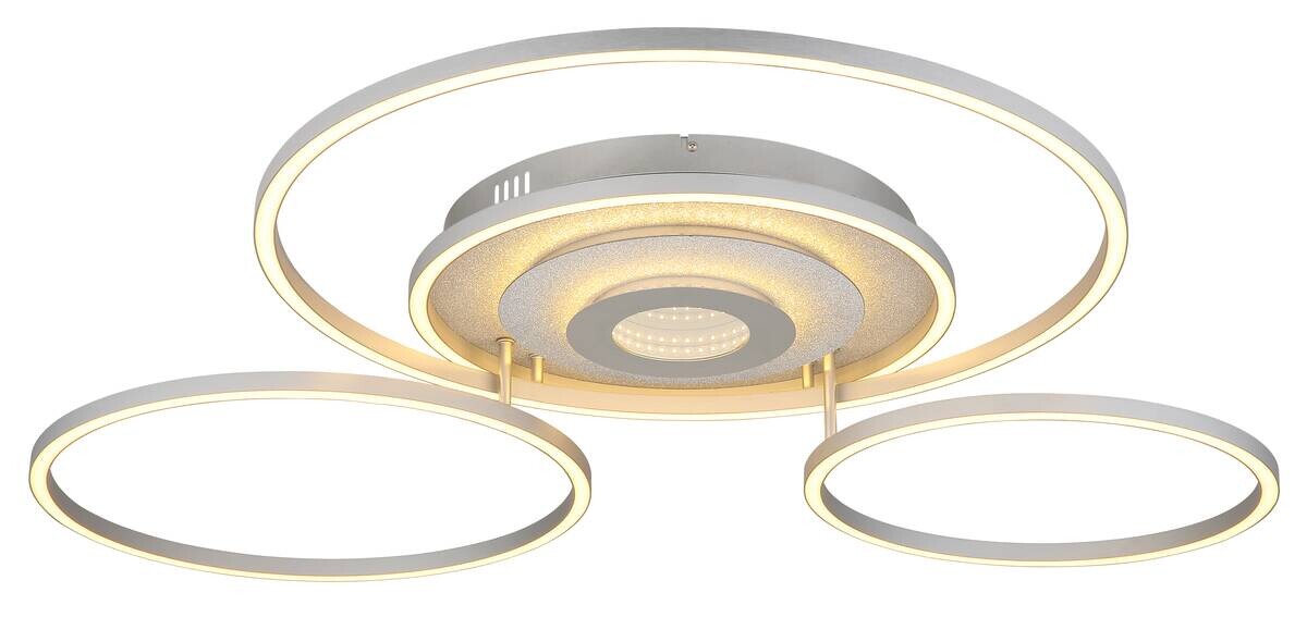 GLOBO LED-Deckenleuchte silber Aluminium Metall B/H/L: ca. 80,8x13,5x99,2 cm 1 Brennstellen