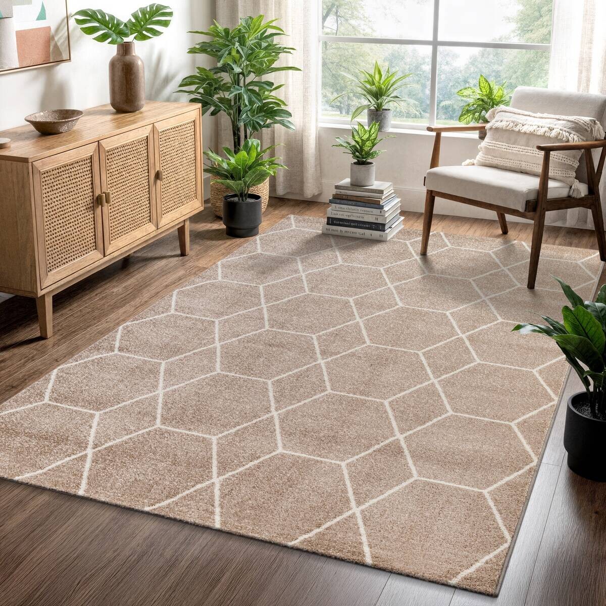 Sanat Teppich Trellis beige B/L: ca. 140x200 cm