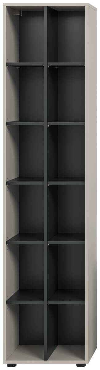 Regal Noida Kaschmirgrau Nachbildung schwarz B/H/T: ca. 192x45x35 cm