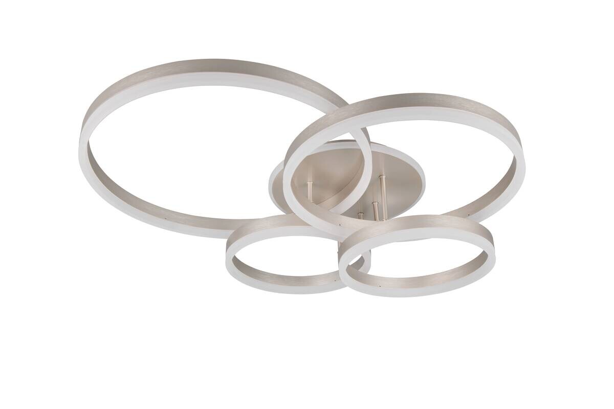Reality LED-Deckenleuchte Drake nickel Metall B/H/T: ca. 80x17x70 cm