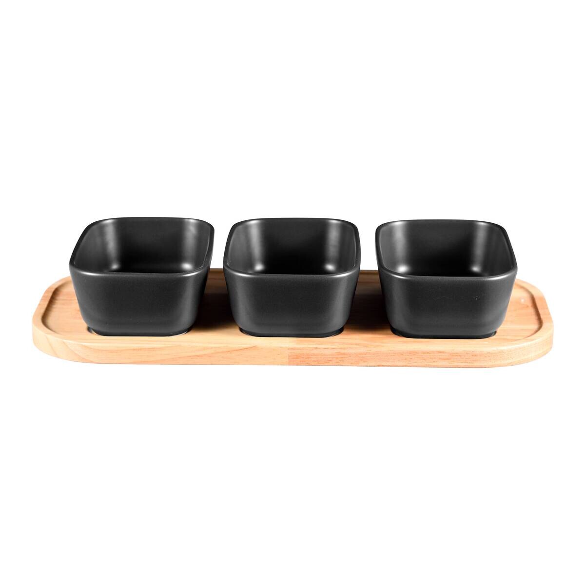 BERGNER Untertassenformen CHARCOAL schwarz Holz B/H/L: ca. 16x7,5x35 cm