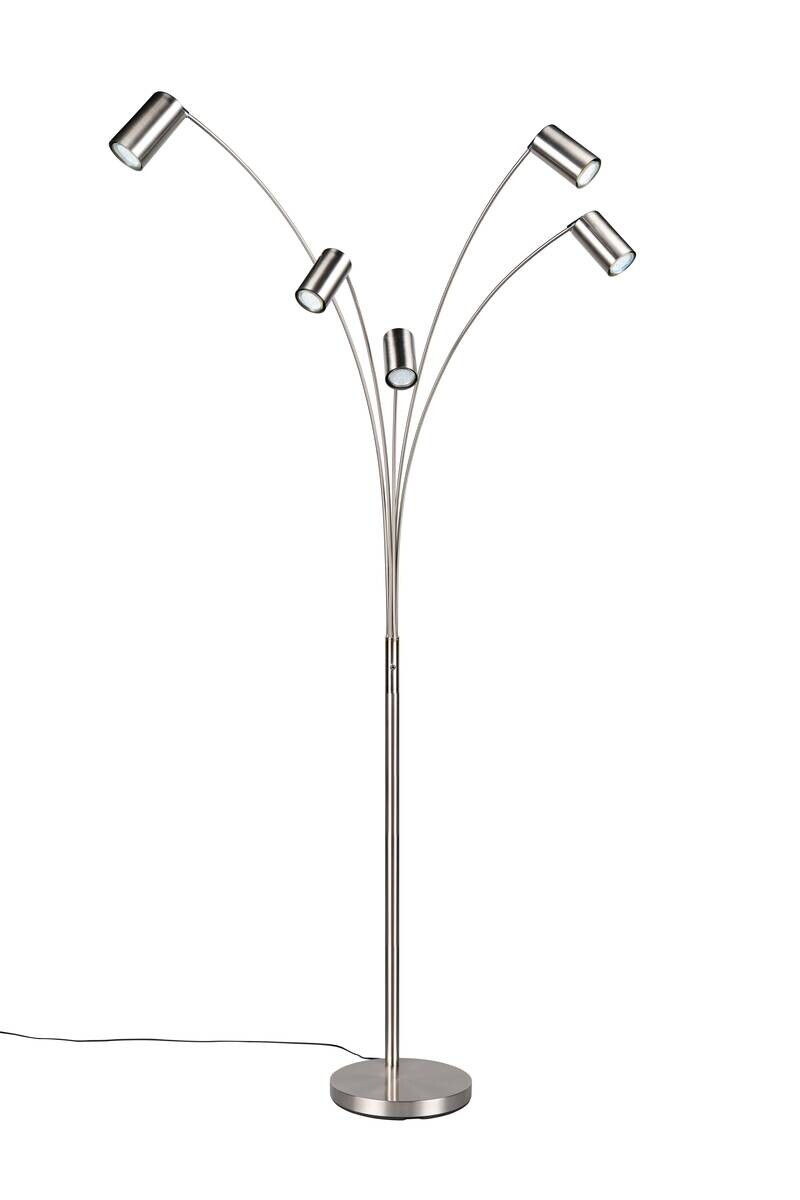 Reality Stehlampe nickel Metall GU10 5 Brennstellen