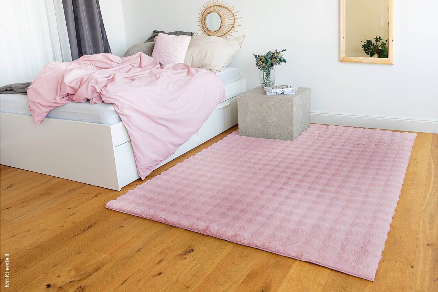 Padiro Hochflorteppich Hailey 125 rosa B/H/L: ca. 160x3x230 cm