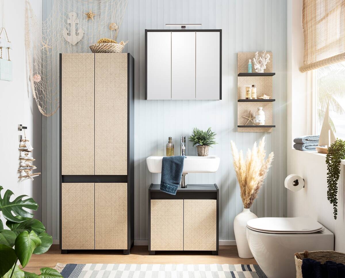 Regal Sander anthrazit Eiche Nachbildung B/H/T: ca. 30,3x70,2x17,5 cm