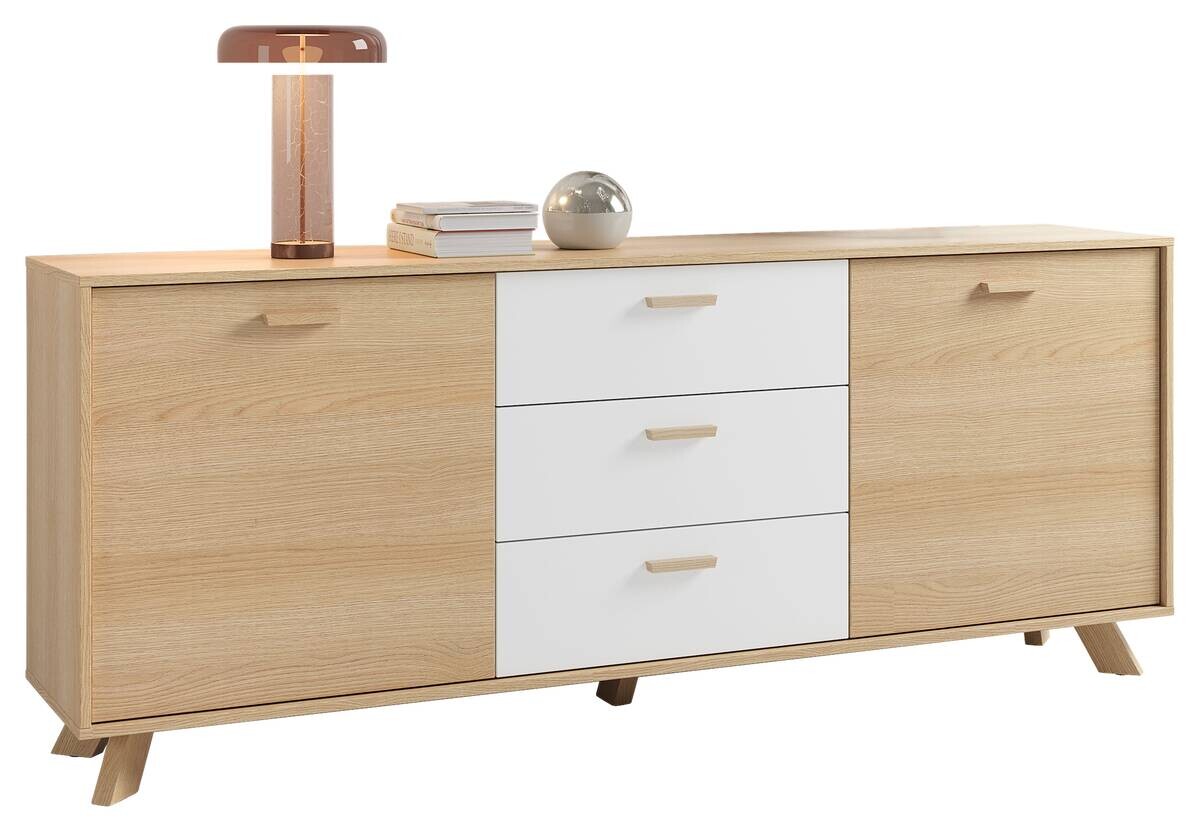 Sideboard BASTIAN Eiche weiß B/H/T: ca. 180x72,5x36,5 cm