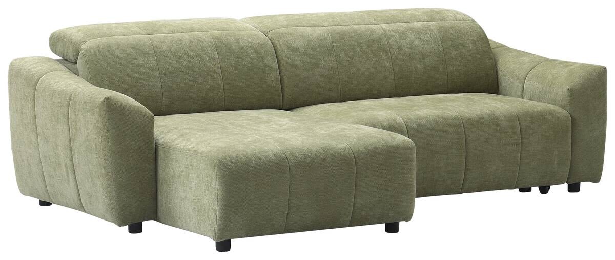 Ecksofa mit elektrischer Sitztiefenverstellung grün Polyester B/H/T: ca. 257x100x161 cm