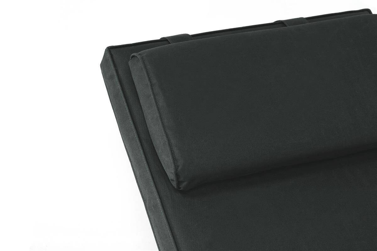 VCM Gartenliege anthrazit Teakholz B/H/L: ca. 60x90x160 cm